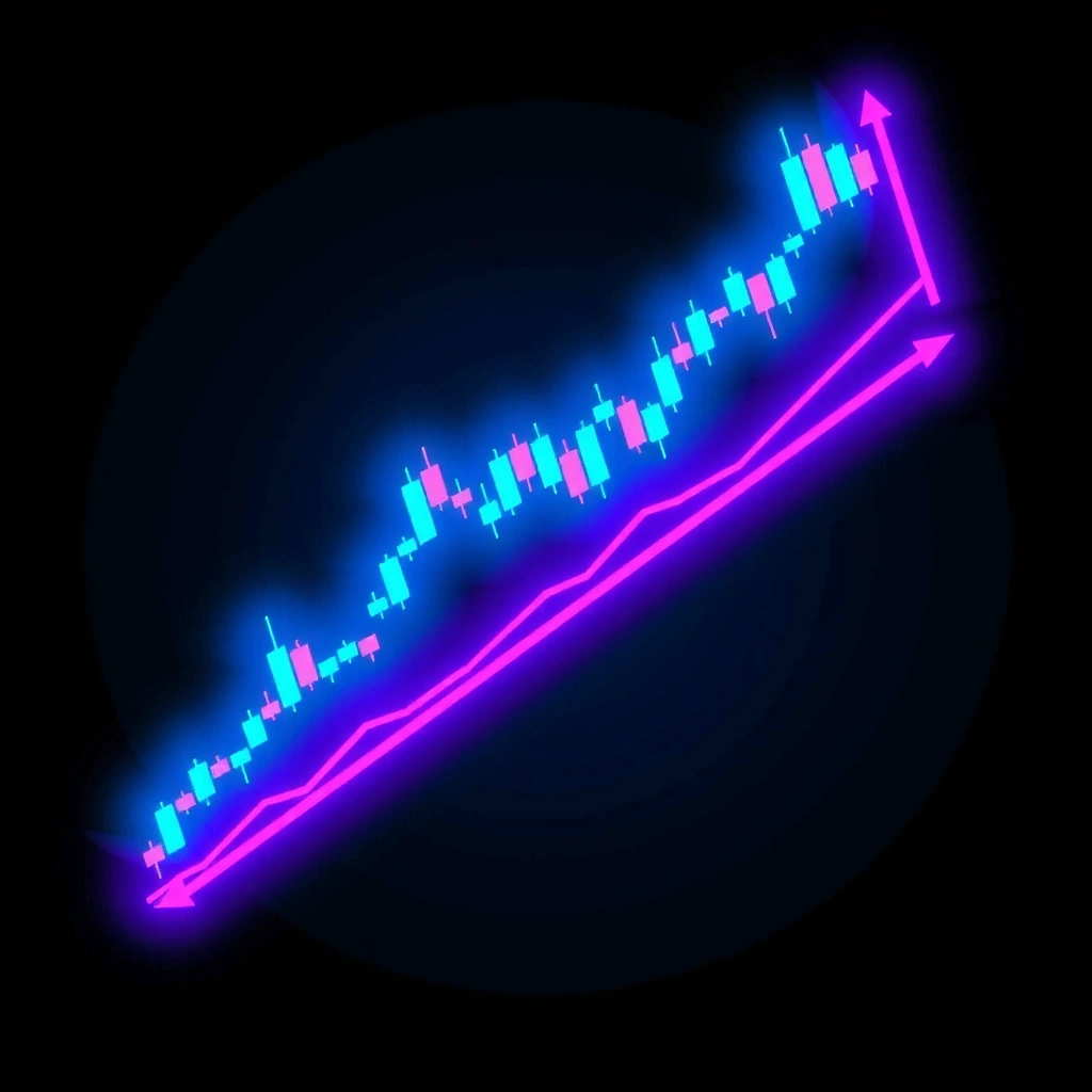 Fondo espacial con gráficos de trading neón